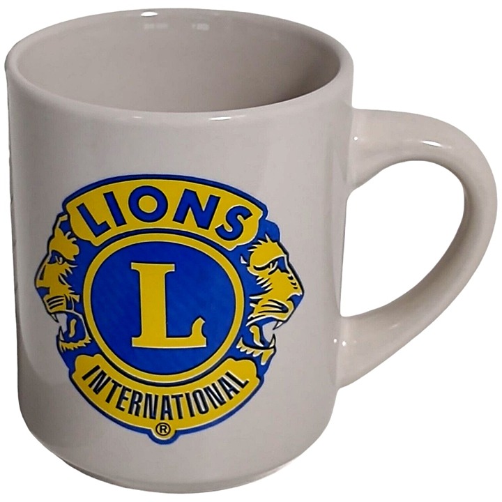 Vtg Lions International Macon Lions Club Collectible Coffee Tea Mug Cup 8 oz