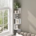 5-Tier Floating Corner Shelf, Wall Mount Shelves for Storage and Display, White