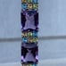 Vintage Chapal-Zenray 925 Sterling Silver Amethyst Multi Gemstone Bracelet.