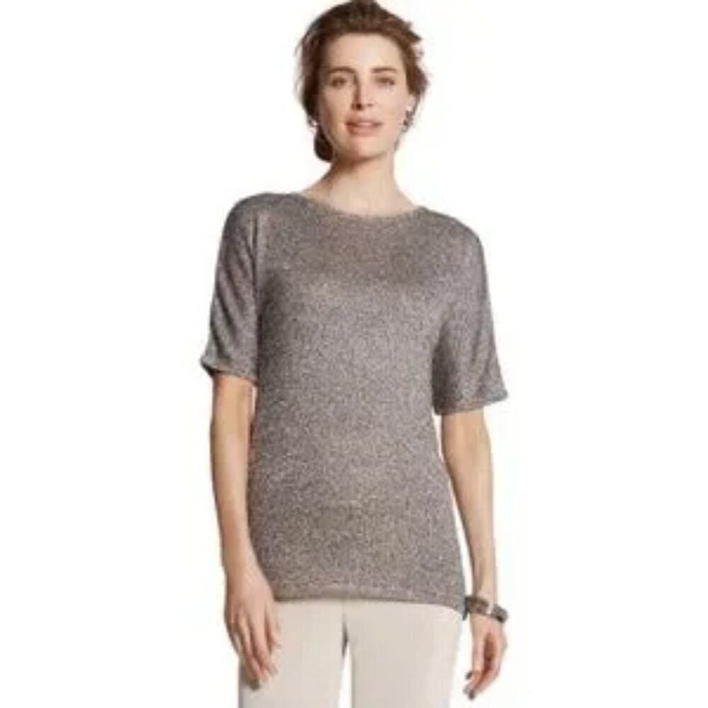 NWT Chico's Collection Sequin Sweater in Portland Stone- Sz 2 (12/14-L)