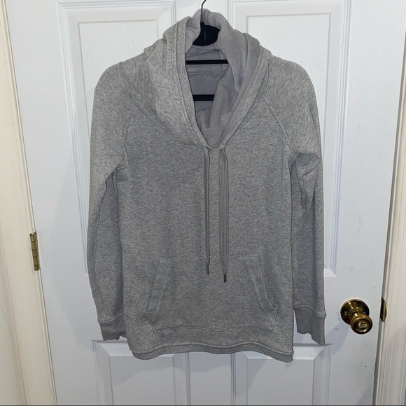 ATHLETA GREY COWL NECK DRAWSTRING PULLOVER SWEATER SIZE XXS