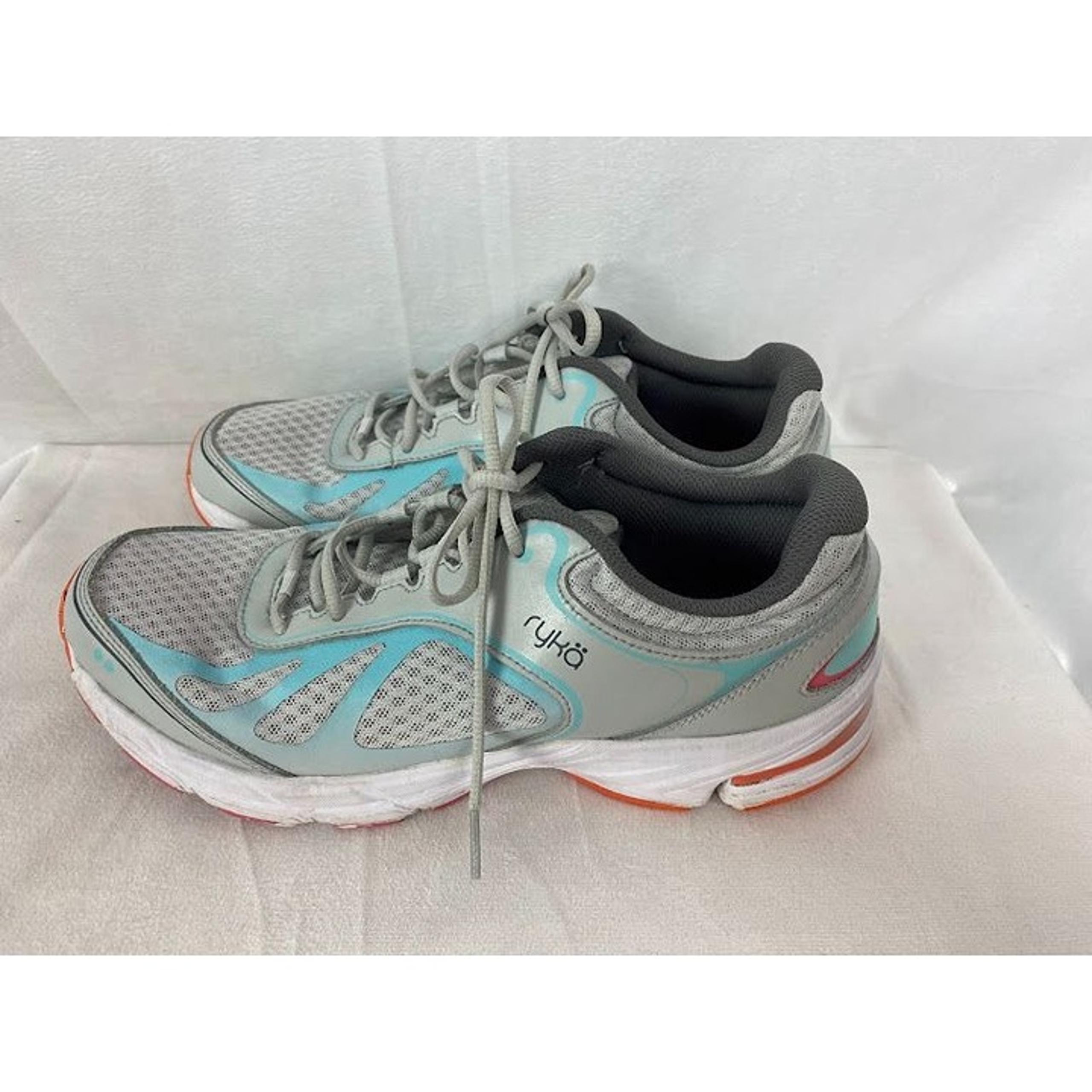 Ryka Running Walking Athletic Sneaker Shoes Silver Blue Gray Women 11 Med.