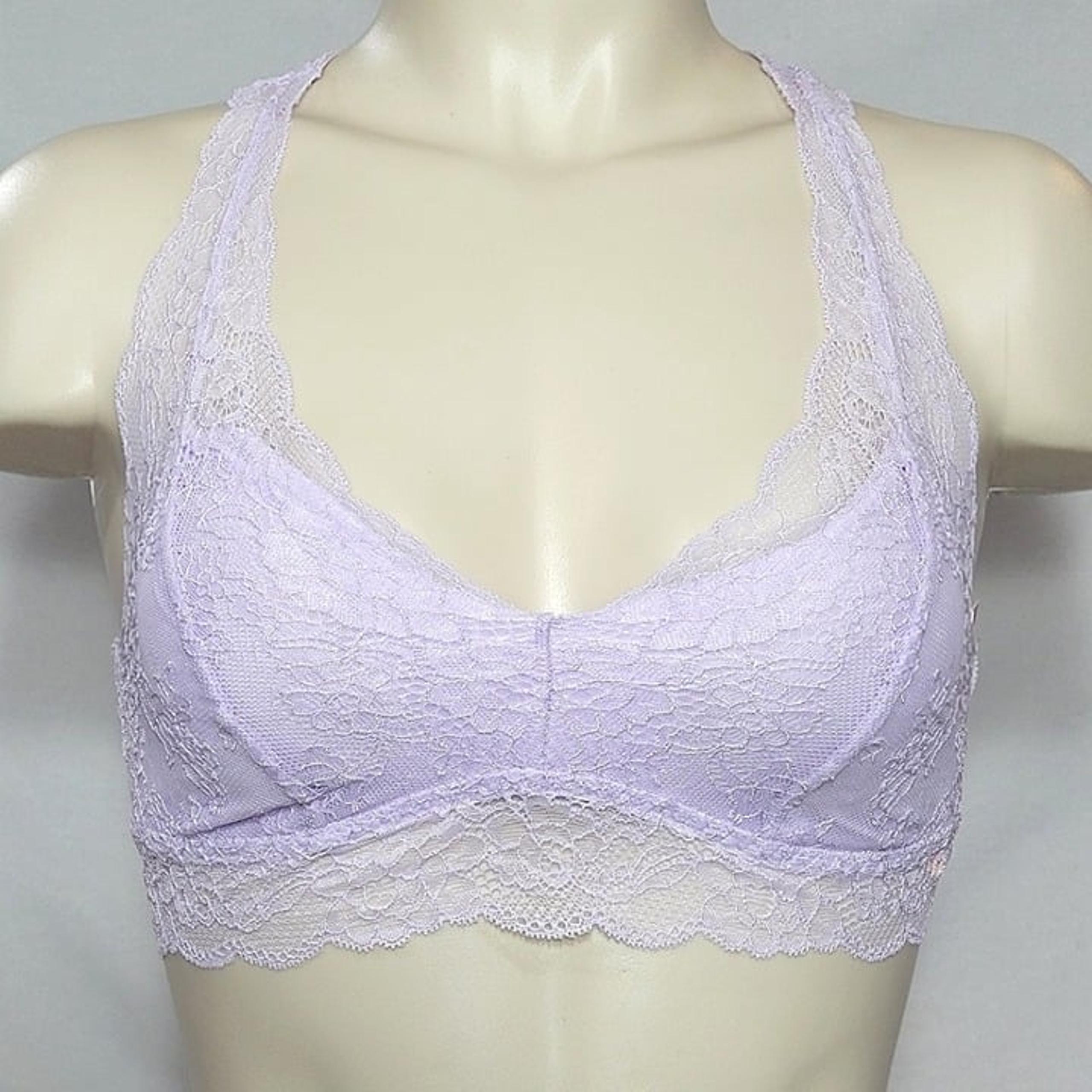 XS Gilligan & O'Malley Lace Pullover Racerback Bralette Violet NWT