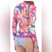 TRINA Turk Sevilla Long Sleeve Rash Guard Multicolor Size M