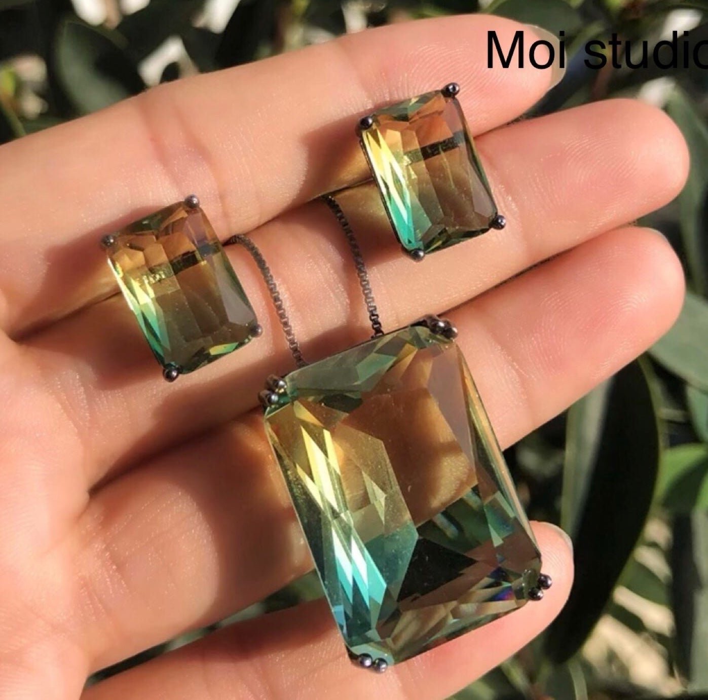 ✨Green Tourmaline Crystal set✨