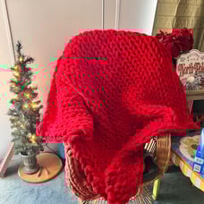 Extra large chunky knit blanket