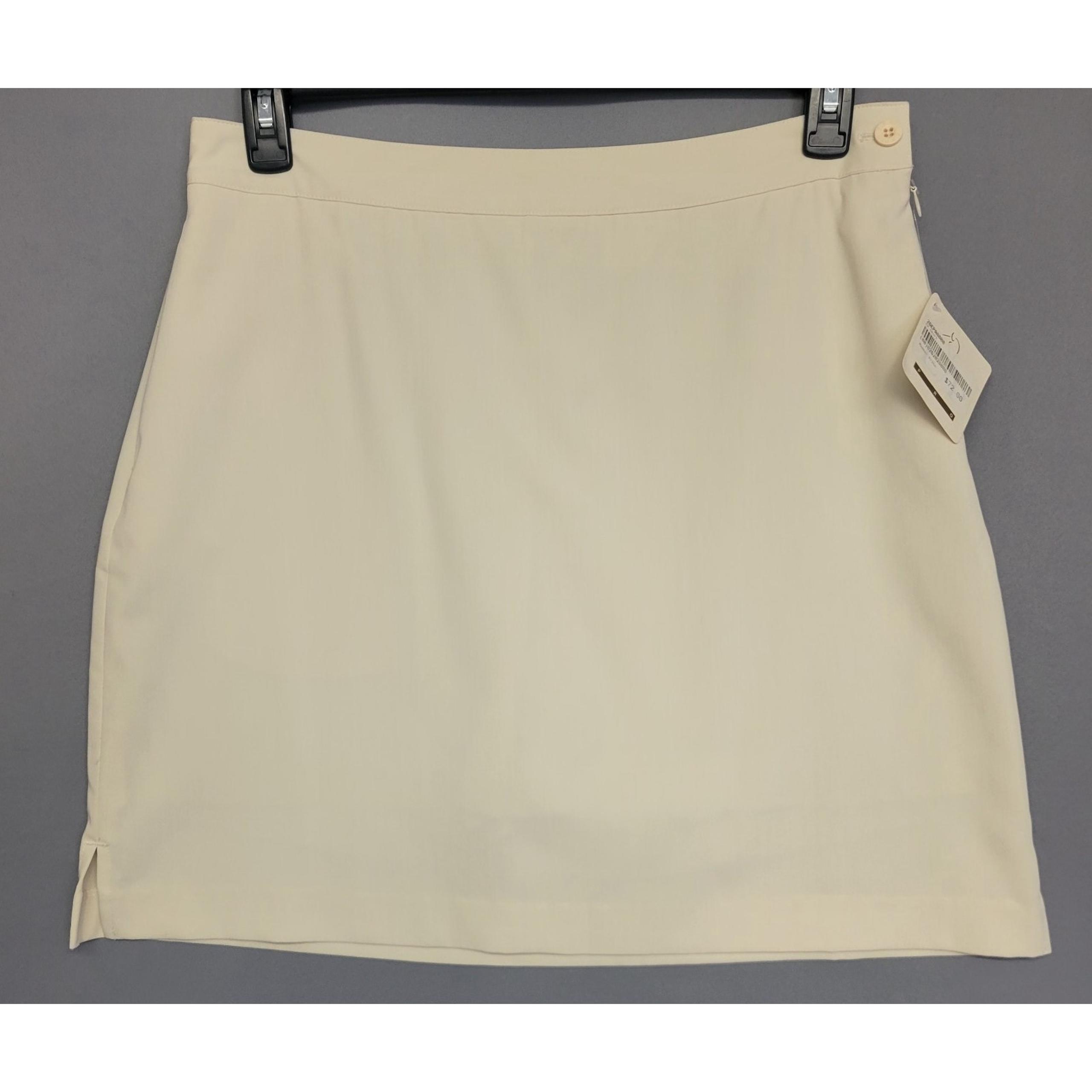 EP Pro Athletic A-line Skorts Womens 12 Beige Side Zip Golf Activewear New