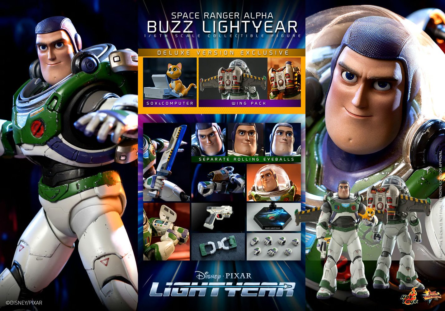 Hot Toys 1/6 BUZZ LIGHTYEAR SPACE RANGER ALPHA DELUXE VERSION - NEW