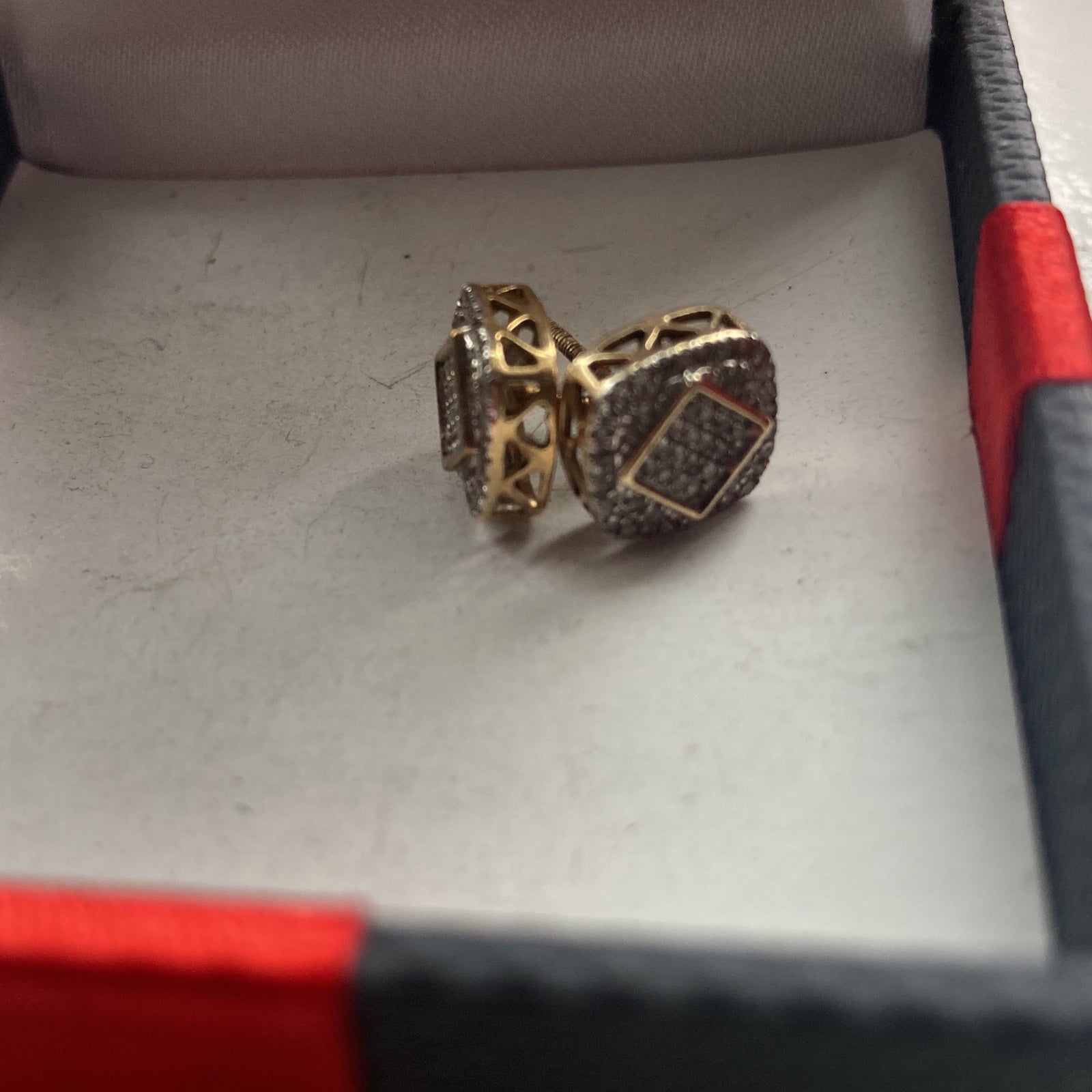 10k gold earrings real diamonds