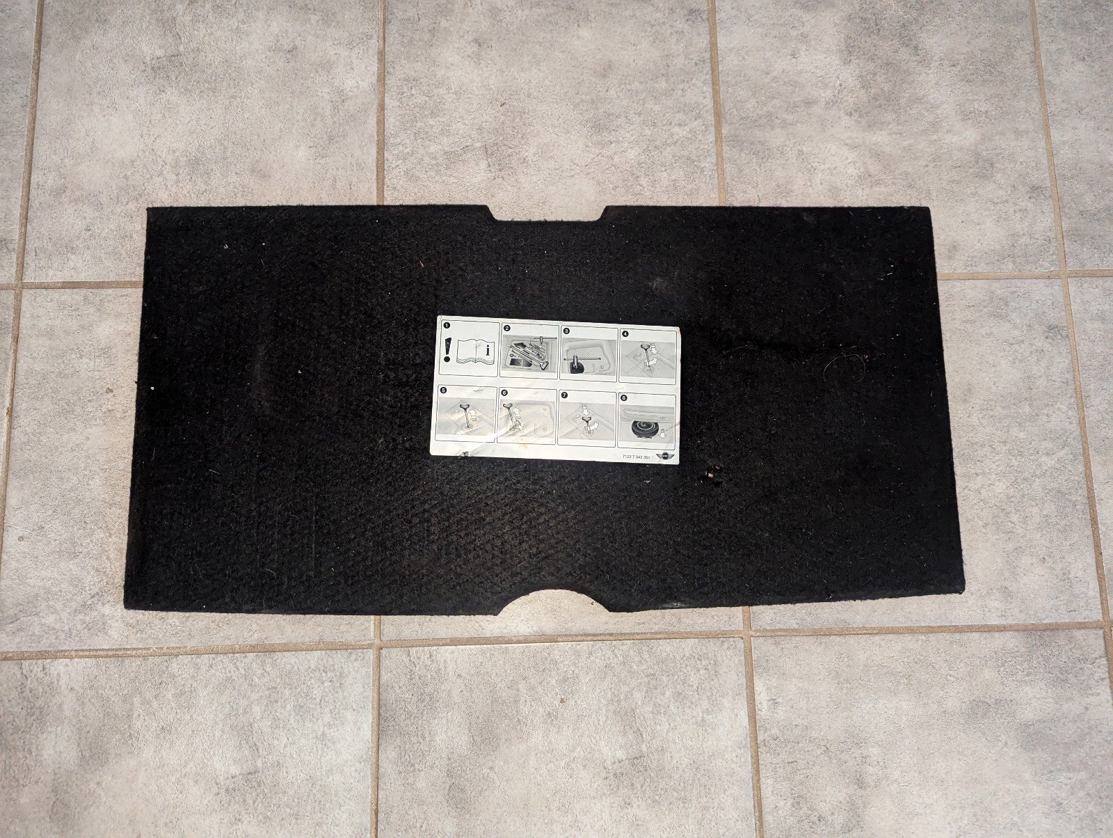 OEM 2007-2015 Mini Cooper Rear Trunk Floor Carpet Black Panel Lid Compartment