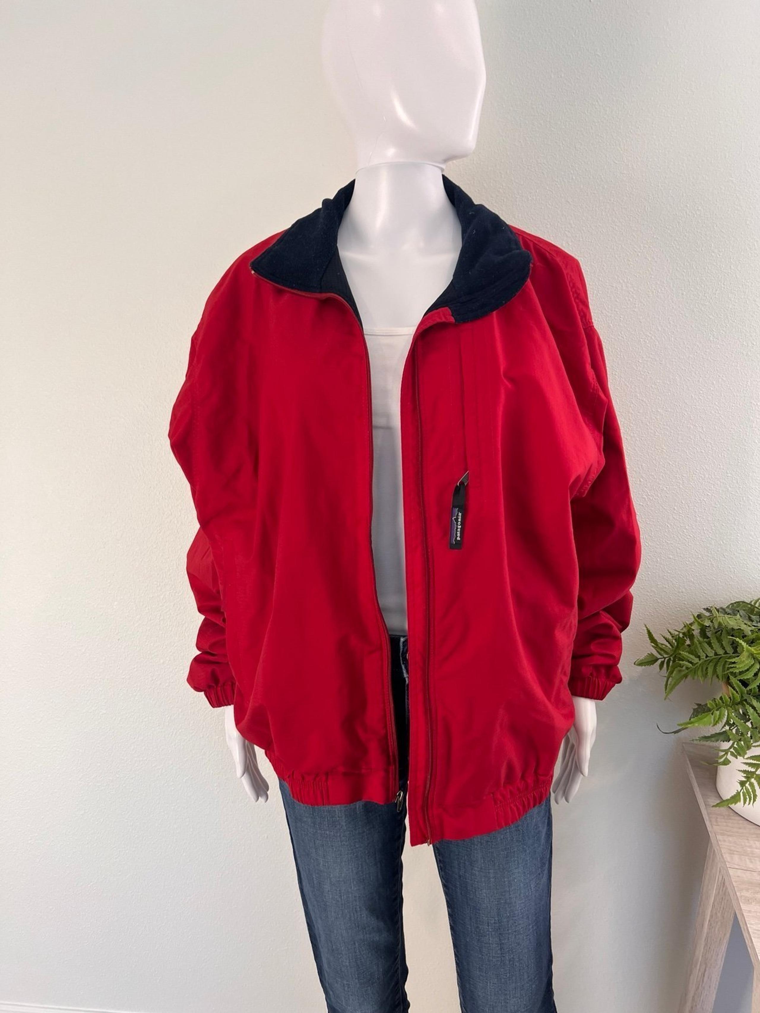 Patagonia vintage Men's Red Pneumatic Windbreaker Lined Jacket size Large boho