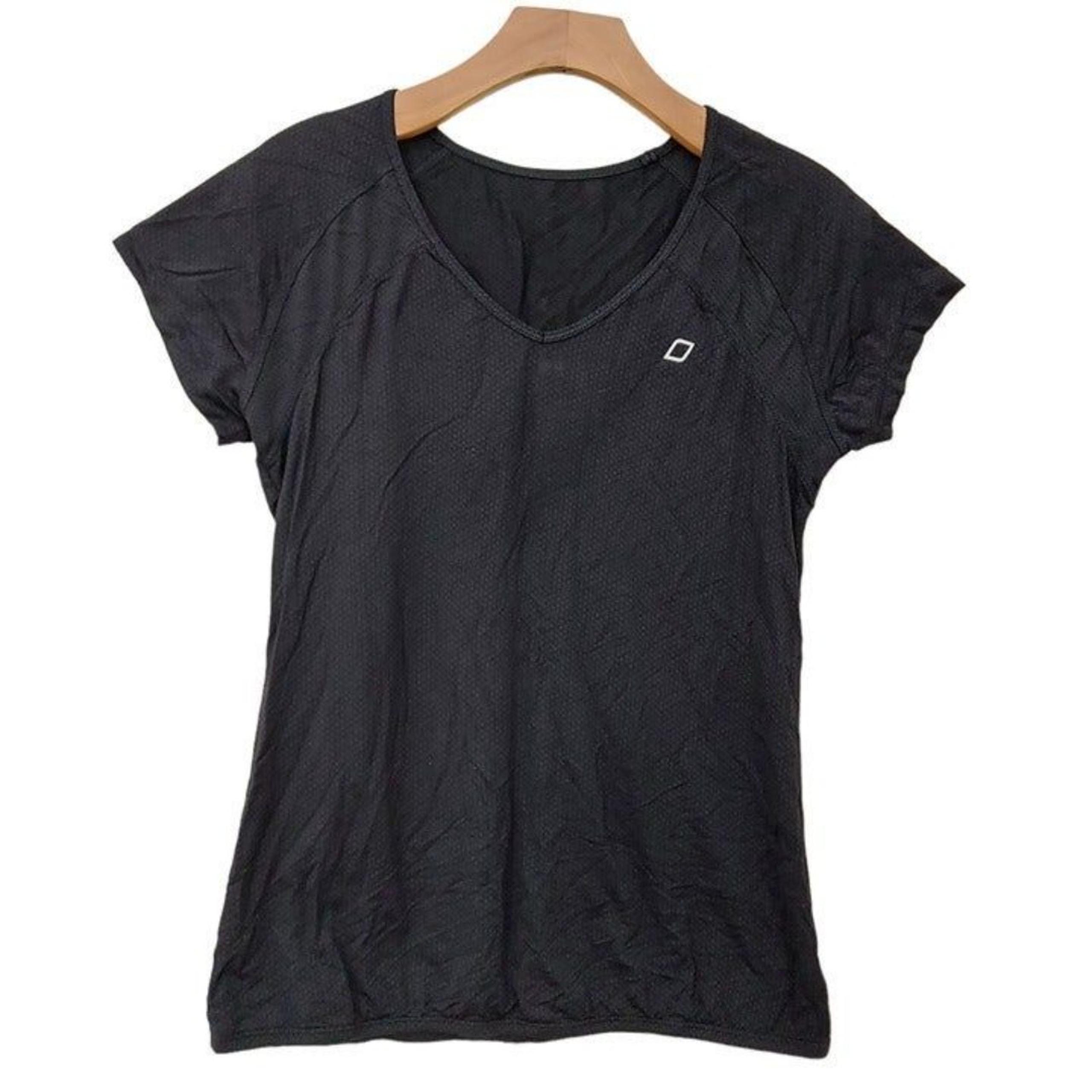 Lorna Jane Top Womens Medium Black Short Sleeve Breathable Activewear Yoga Gym