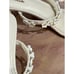 Larroude Goldie Flowers Mule in Ivory Leather 8.5 Womens Slides Sandals