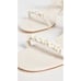 Larroude Goldie Flowers Mule in Ivory Leather 8.5 Womens Slides Sandals