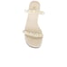 Larroude Goldie Flowers Mule in Ivory Leather 8.5 Womens Slides Sandals