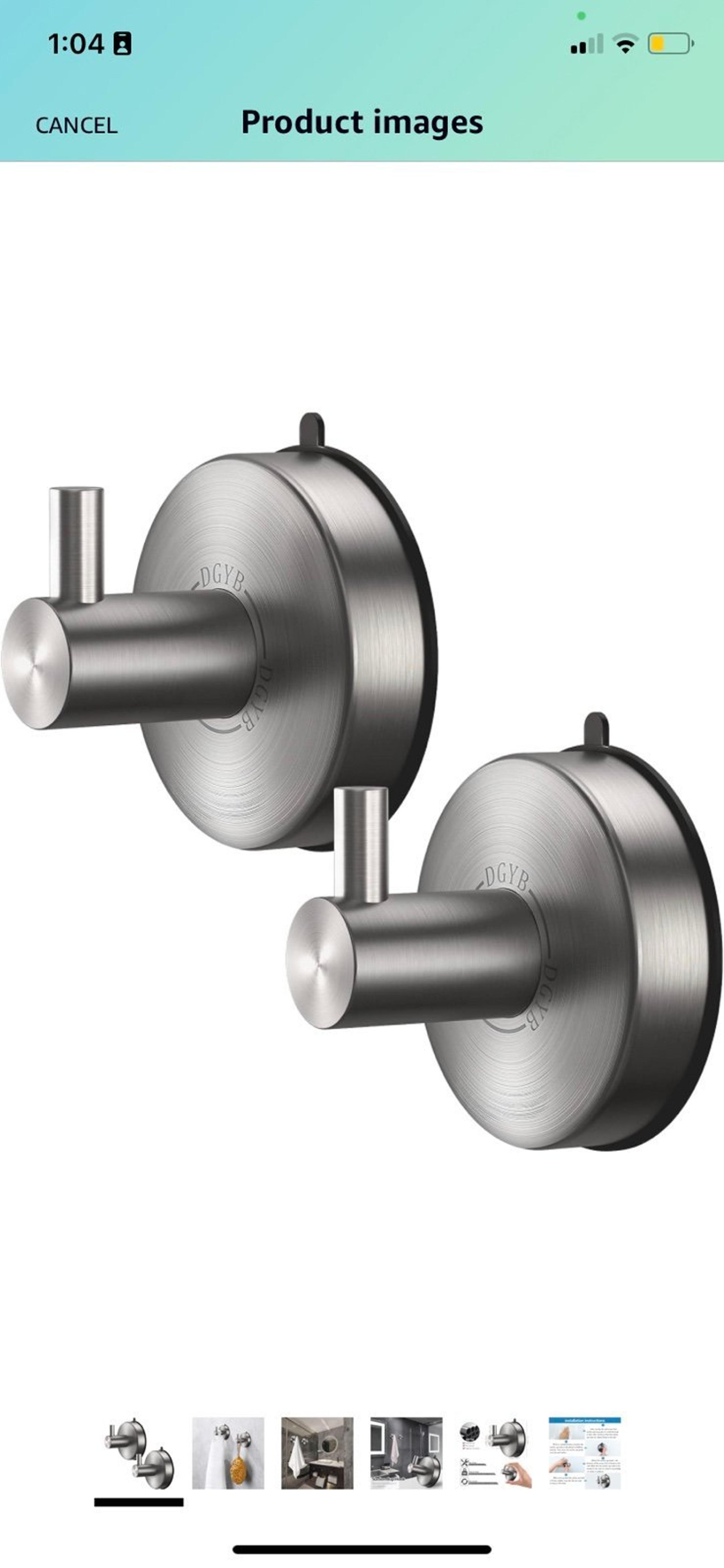 NEW Suction Cup Hooks for Shower Set of 2 Towel Hooks for Bathrooms SUS 304 Stai