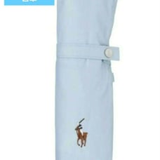 Polo Ralph Lauren foldable umbrella for sun and rain, larger size, with dangle stitch.