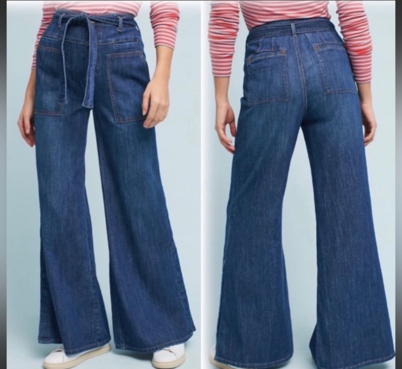 Pilcro Anthropologie The Skipper Jeans Womens Size 30 High Rise Wide Leg
