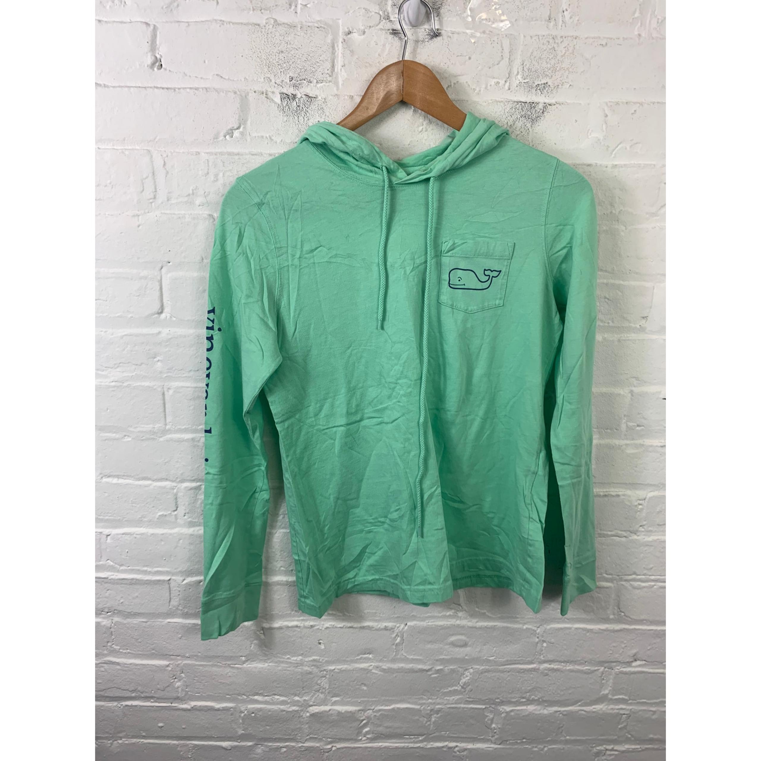 Vineyard Vines Women's Lightweight Pullover Hoodie Long Sleeve Green Size XS