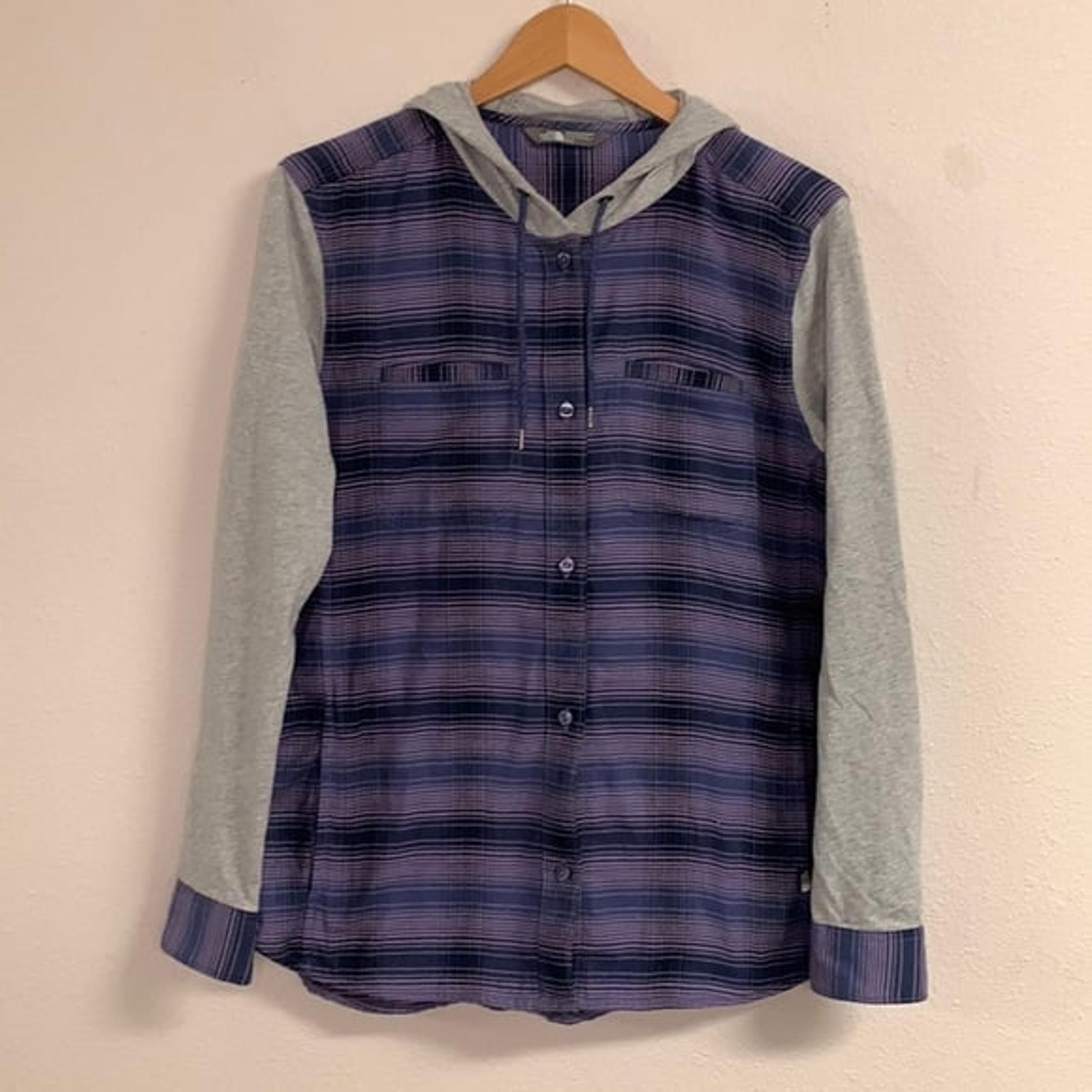 North Face Women’s Purple Button Up Top with Hood