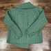 Carraig Donn Sweater Green Merino Wool Sz Medium One Button Cable Knit Ireland