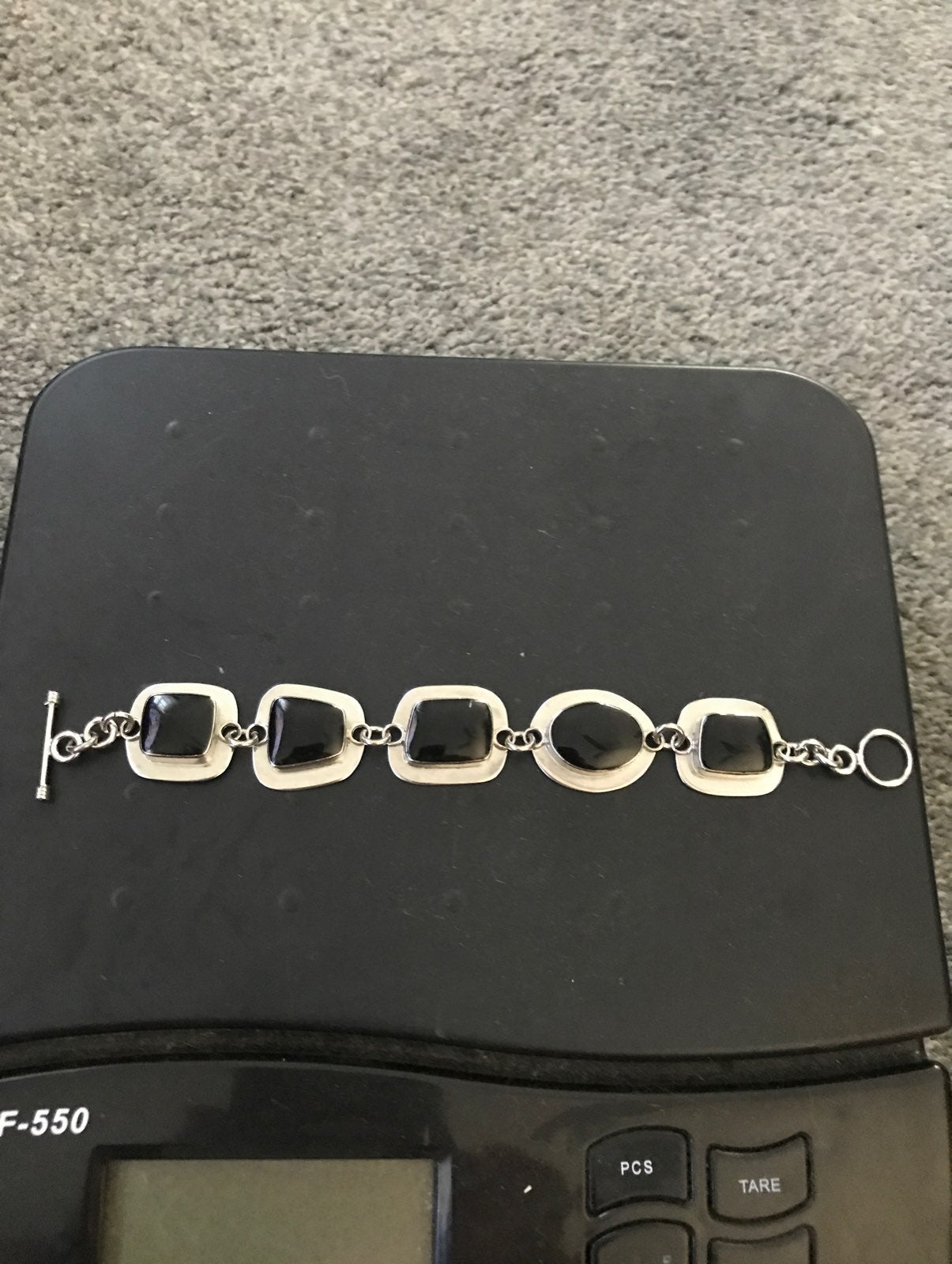 Mexico ATI Silver Black Onyx Bracelet 8