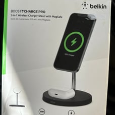 Belkin MagSafe 2-in-1 Wireless Charging Stand for Apple iPhone 16, iPhone 15, iP
