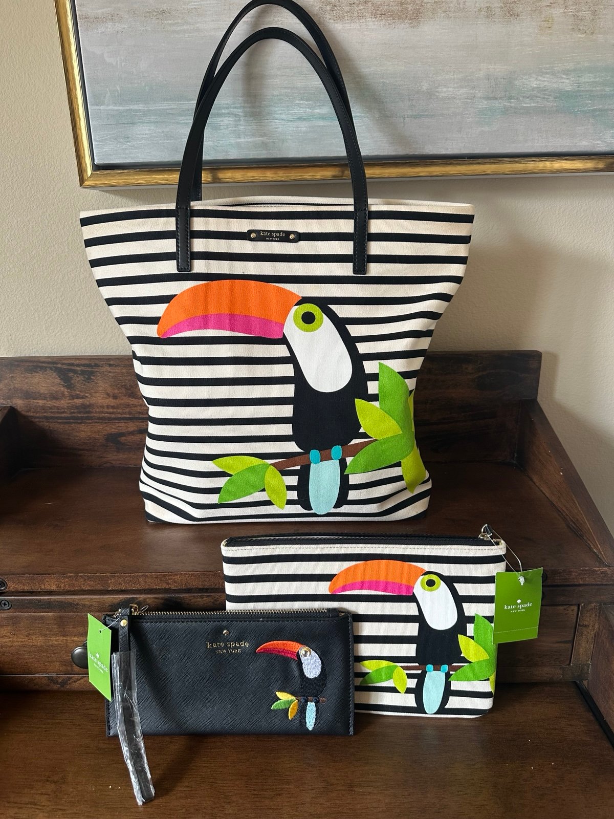 Kate Spade NEW RARE TOUCAN 3 PIECE BUNDLE SET
