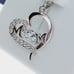 Beautiful Letter MOM Gift Pendant Simulated Diamond 925 Silver US925P1141