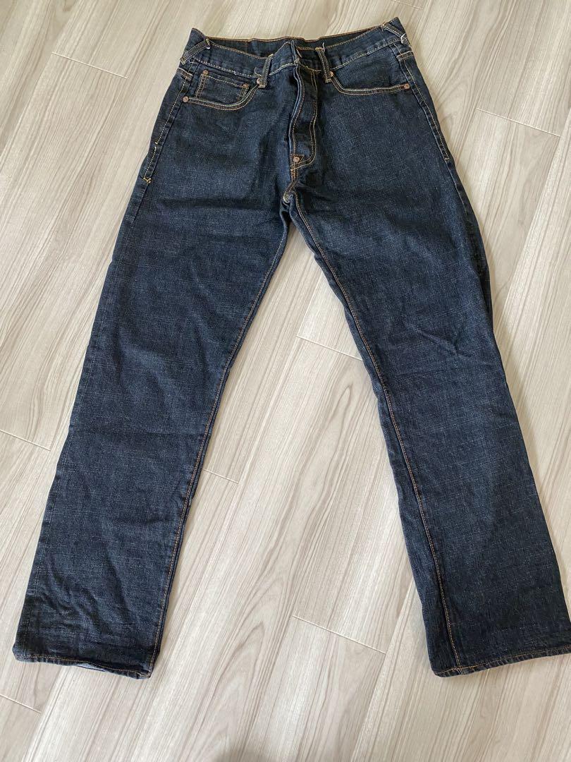 Vintage Evisu Jeans 34x34 Button Fly Buckle Back Big Logo