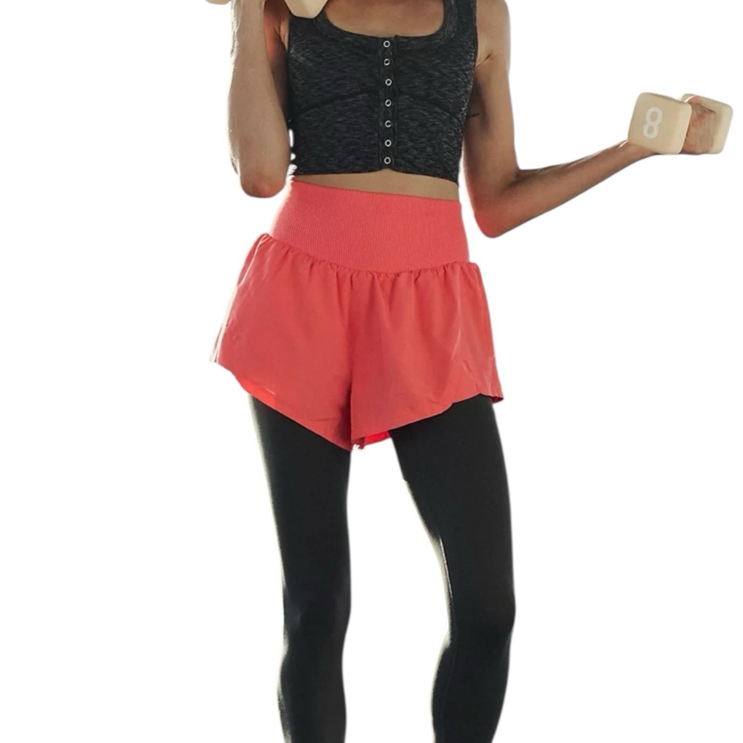 NWT FP Movement by Free People Coral Carpe Diem Short High Rise Sz Large