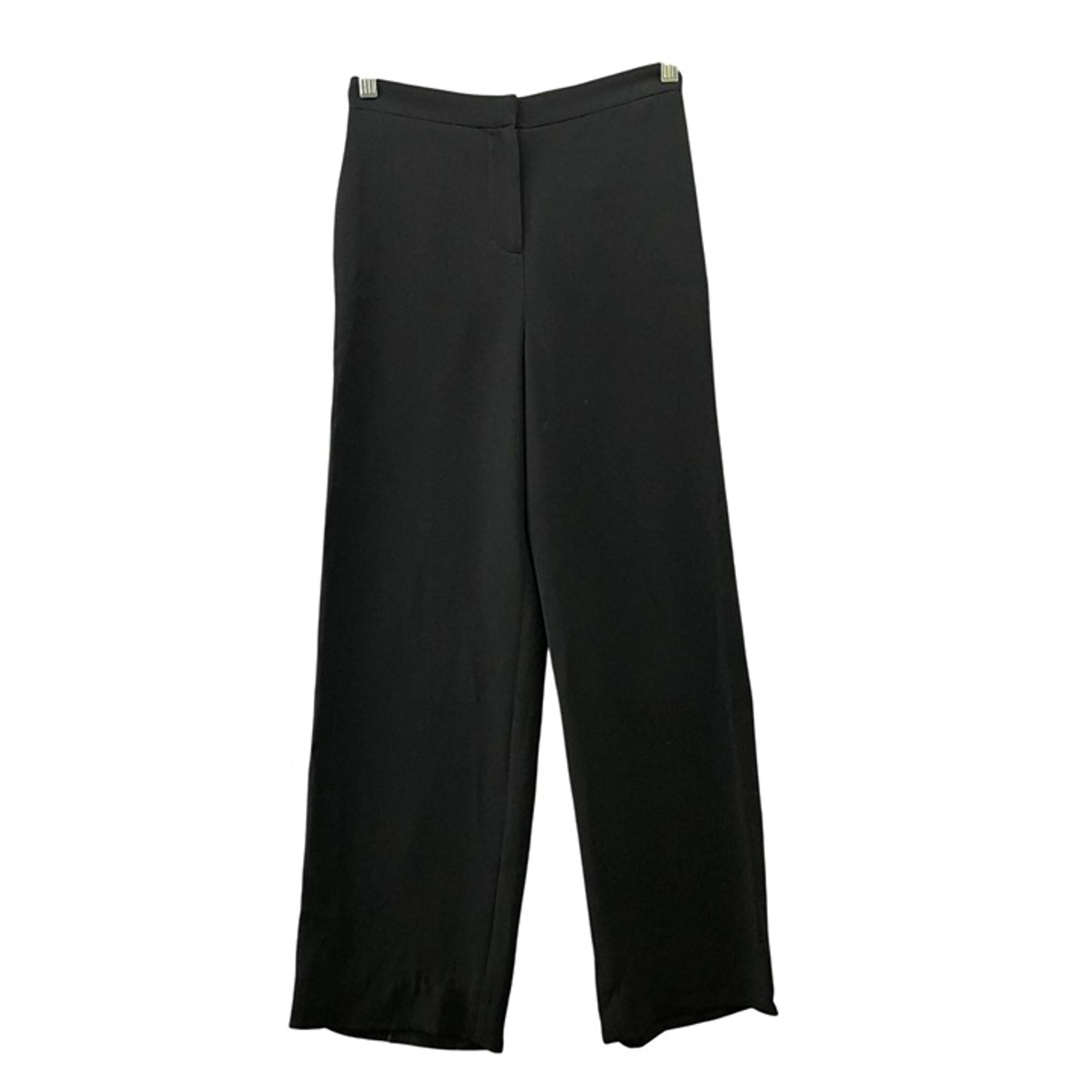 BCBGMaxazria High Waisted Wide Leg Dress Pant Womens 0 Black Flat Front