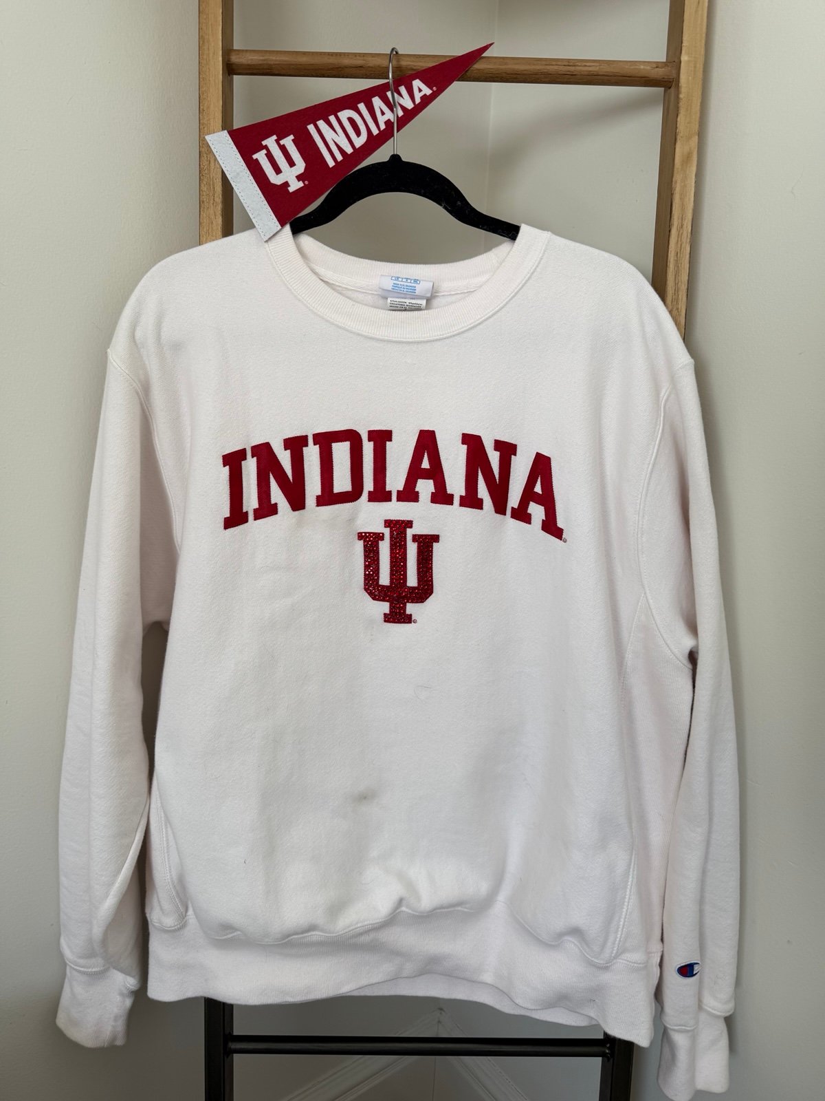 Vintage Indiana University with IJ Bling Large Sweatshirt