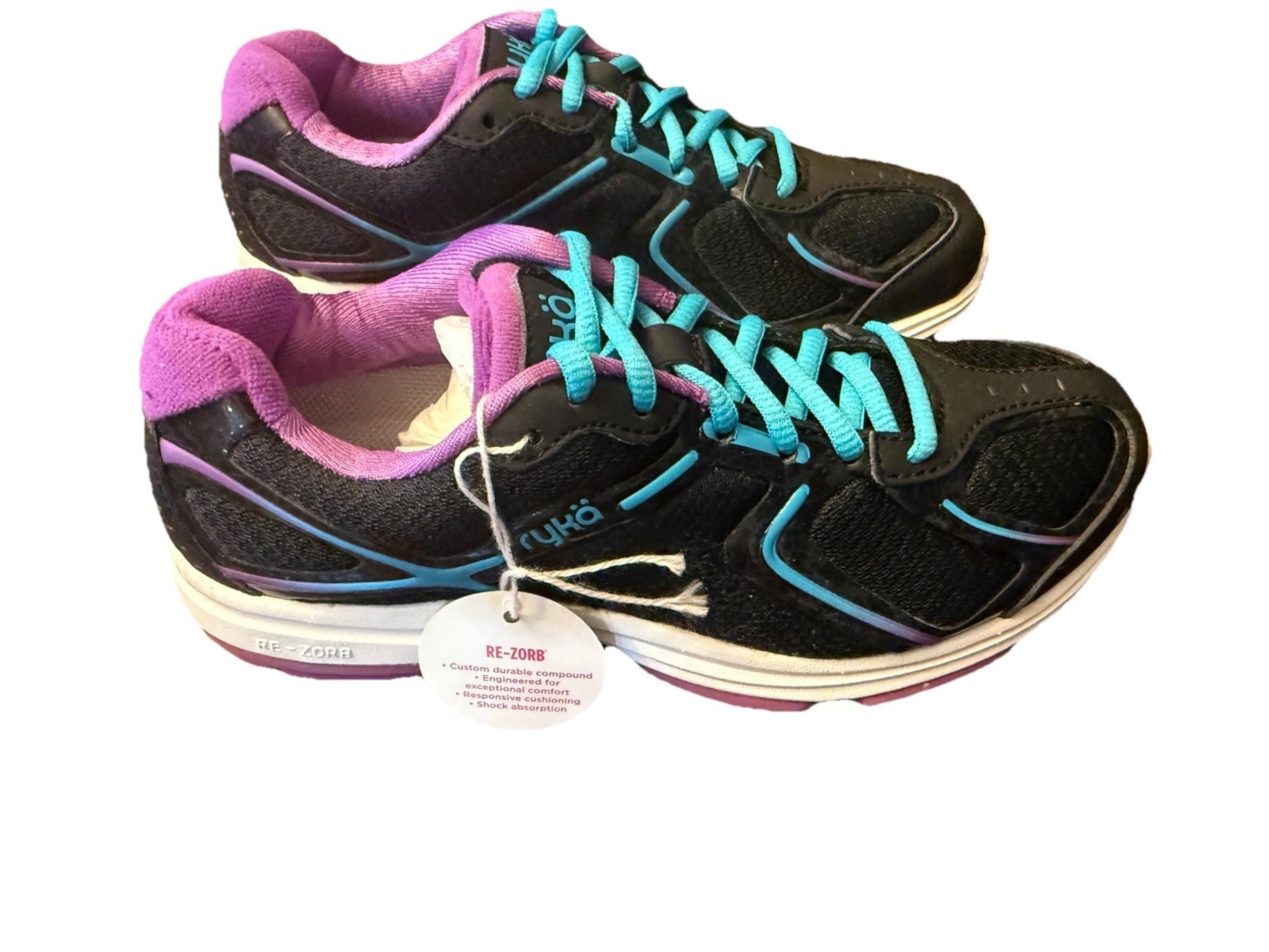 Ryka Women's Devotion Black/Purple/B lue Walking Shoes Size 5 new NIB athletic