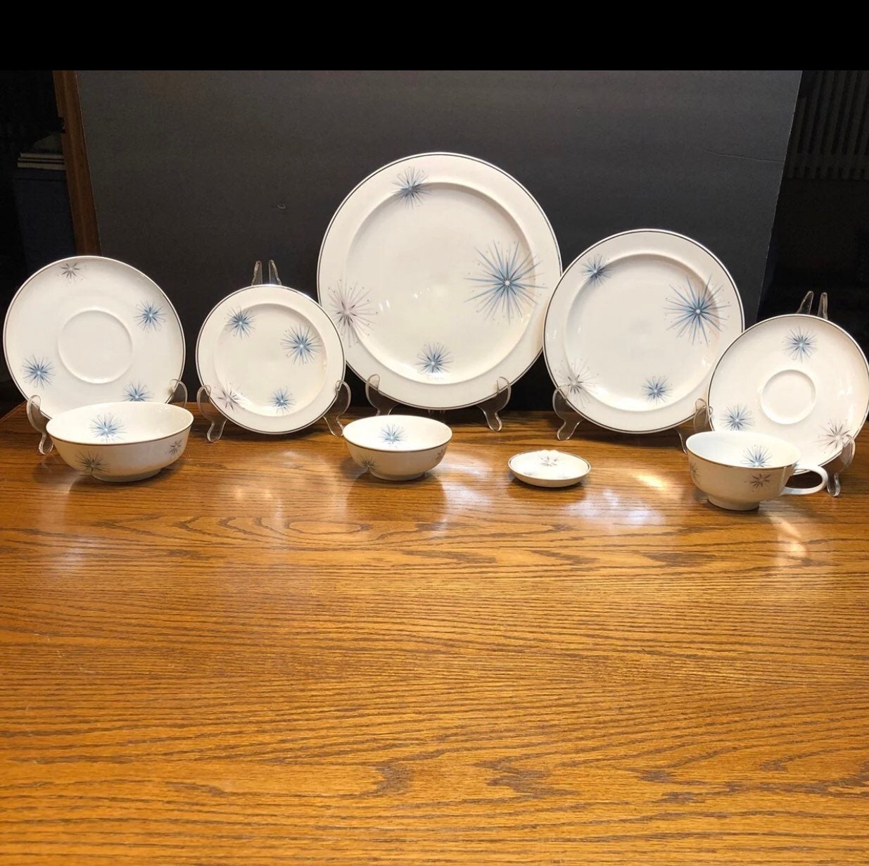 Vintage Easterling Celestial Atomic Star Dinnerware Complete Place Setting