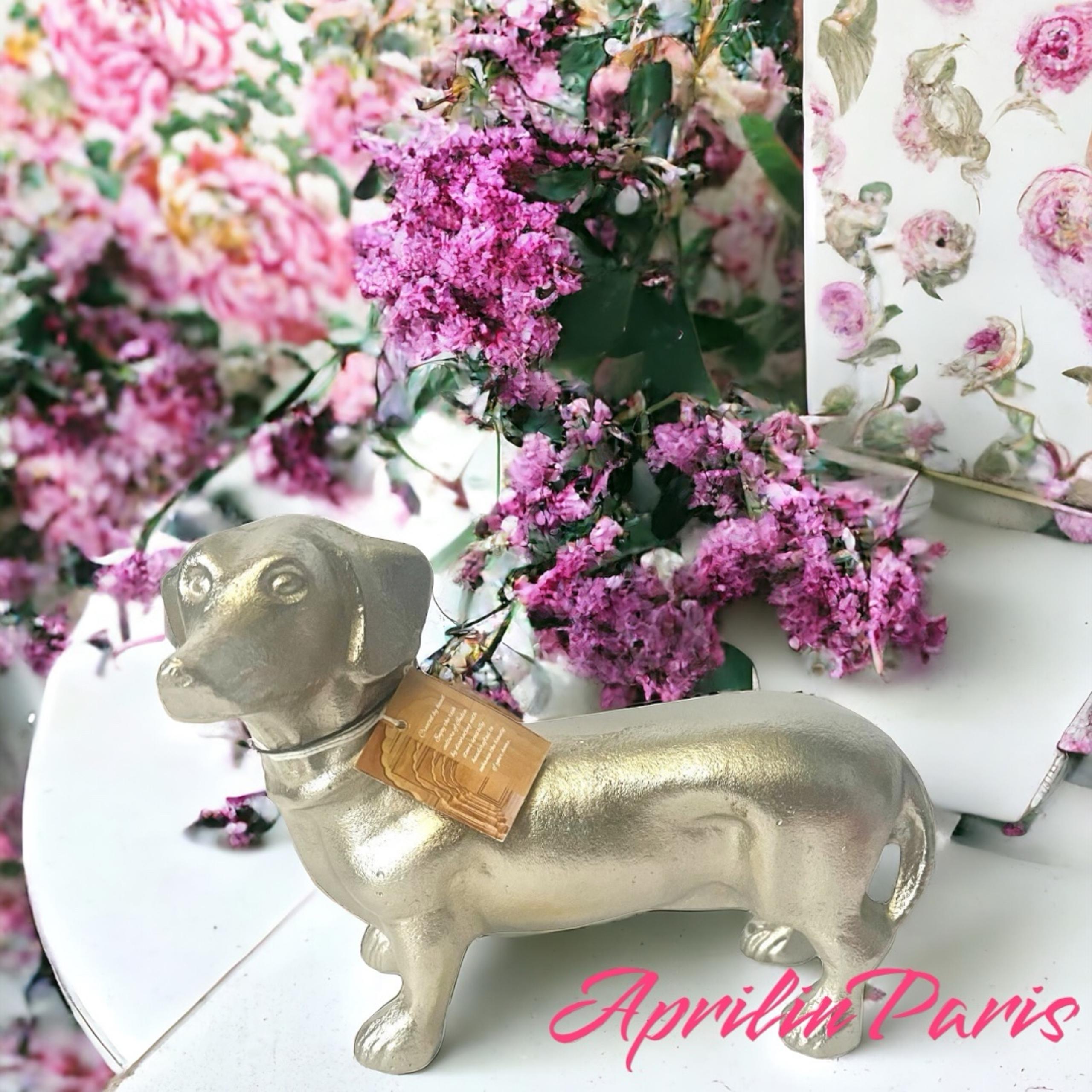 Dachshund Doxie Metal Statue Paperweight Decor