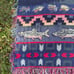 Vintage Gone Fishing Woven Tapestry Throw Blanket Farm House Cabin Primitive
