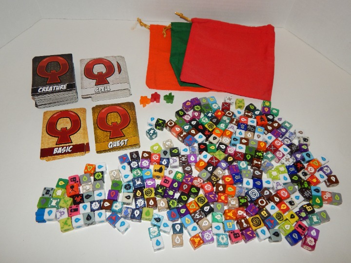 Quarriors! Dice Battle Game Large Lot of Cards & Dice Quarriors