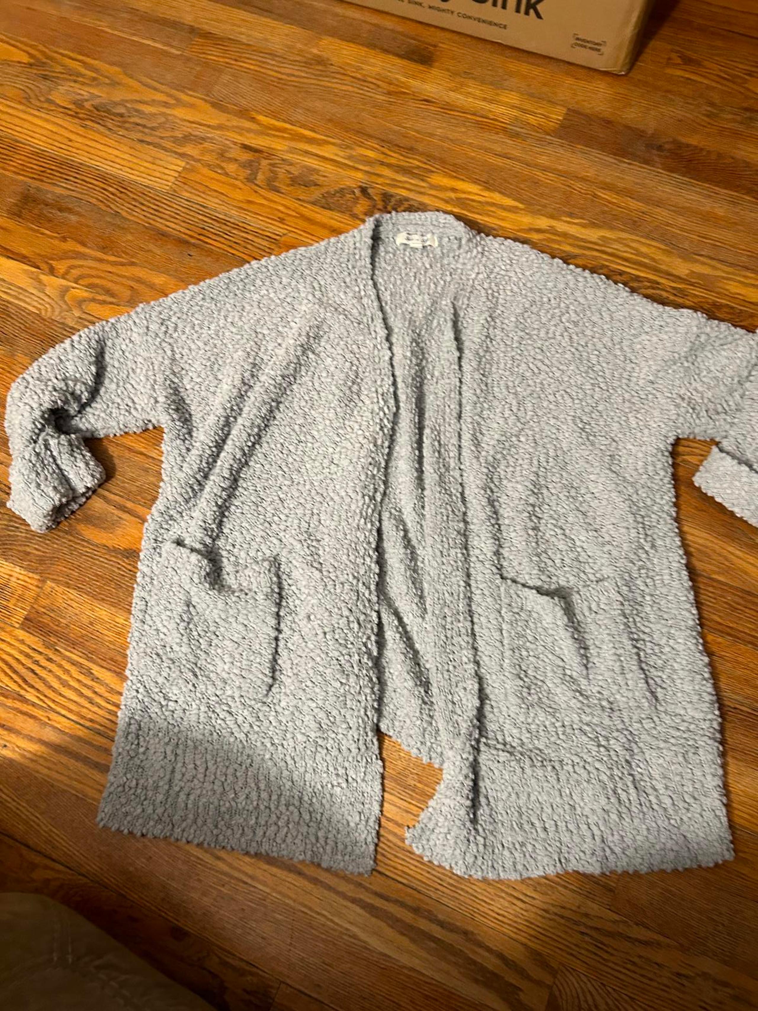 Cozy She + Sky Gray Textured Cardigan