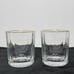 Set of 2 Bormioli Vitrosax Gold Rimmed Lowball Whiskey Glasses 4 x 3.5
