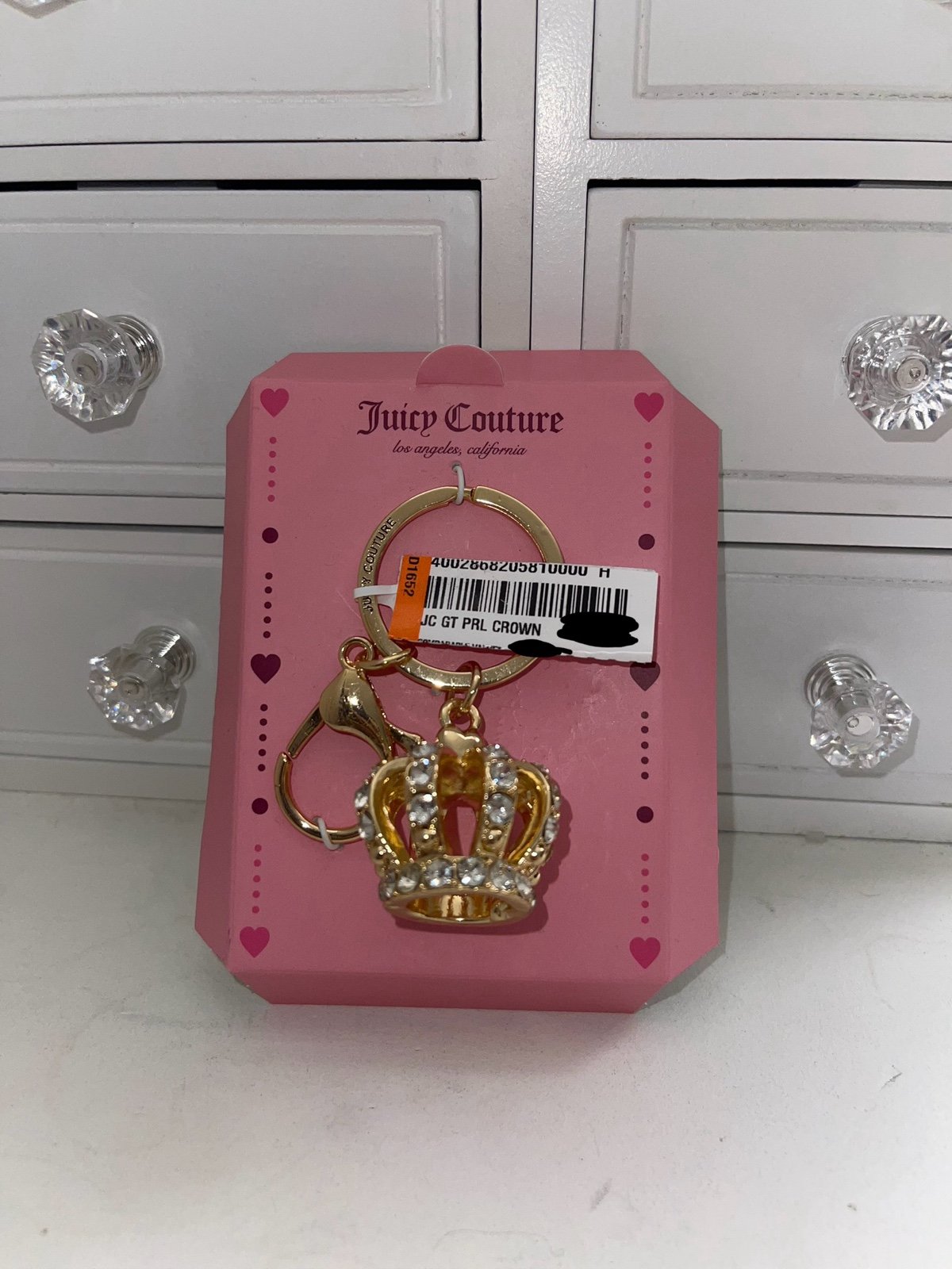 Juicy Couture gold crown Keychain/bag charm