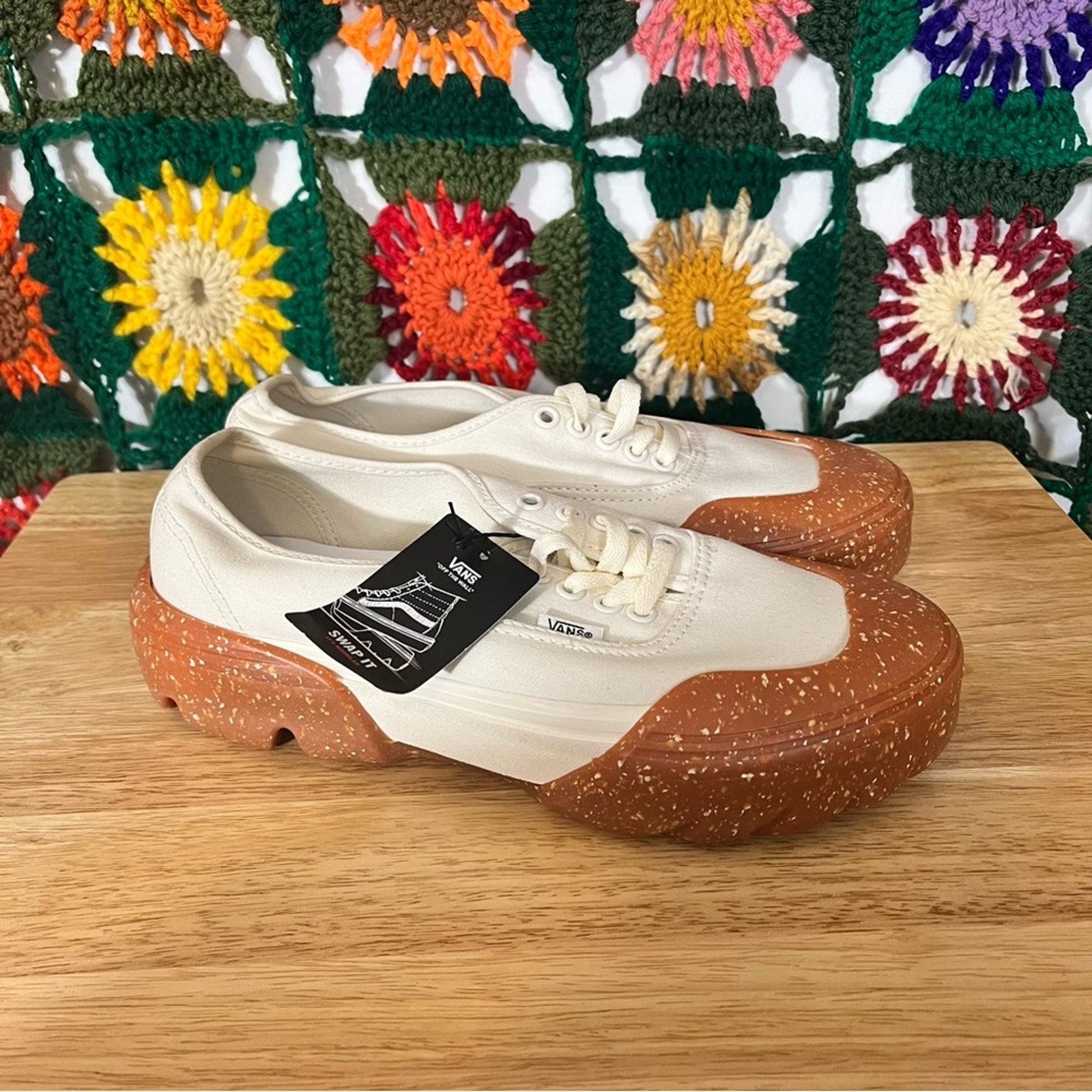 Vans White Anaheim Factory Modular Speckled Gum Shoes Size 9