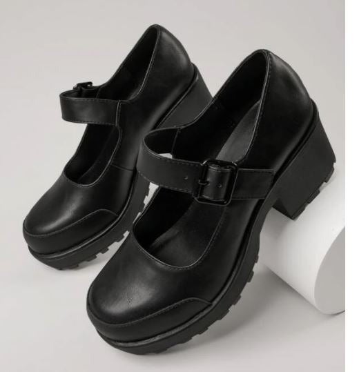 Mary Jane Quilted Faux Leather Platform Mary Jane High Heel Shoes L5