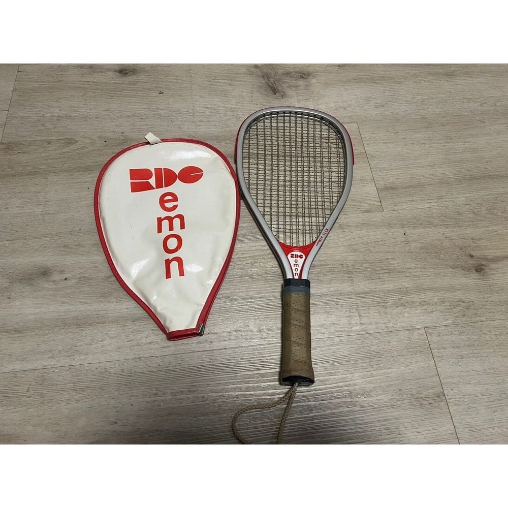 Demon 4-1/8 Power Flex Tennis Racket Vintage Aluminum With Cover Style # 3020