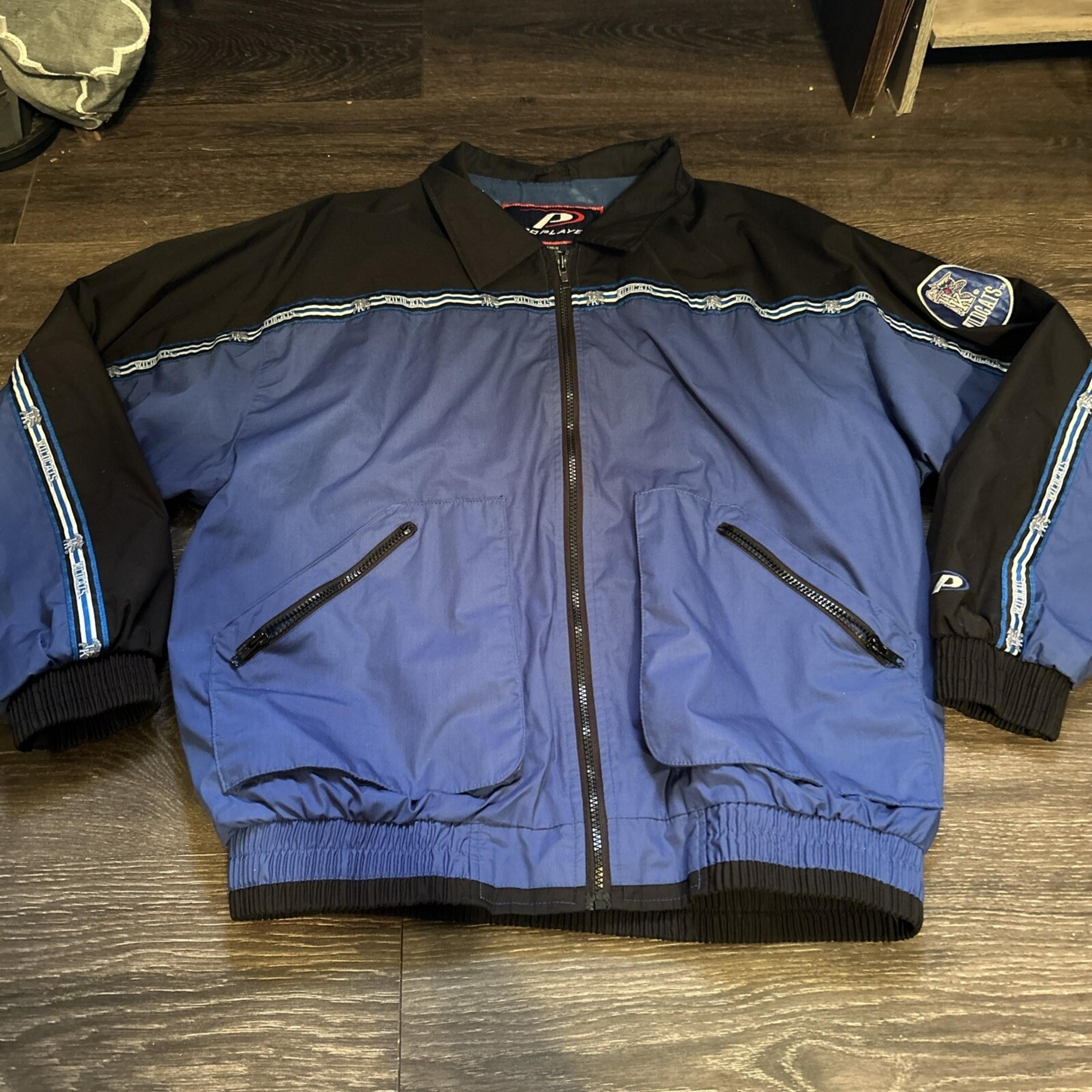 Vintage Mens Pro Player Kentucky Wildcats Full Zipper Blue Black Jacket Size M