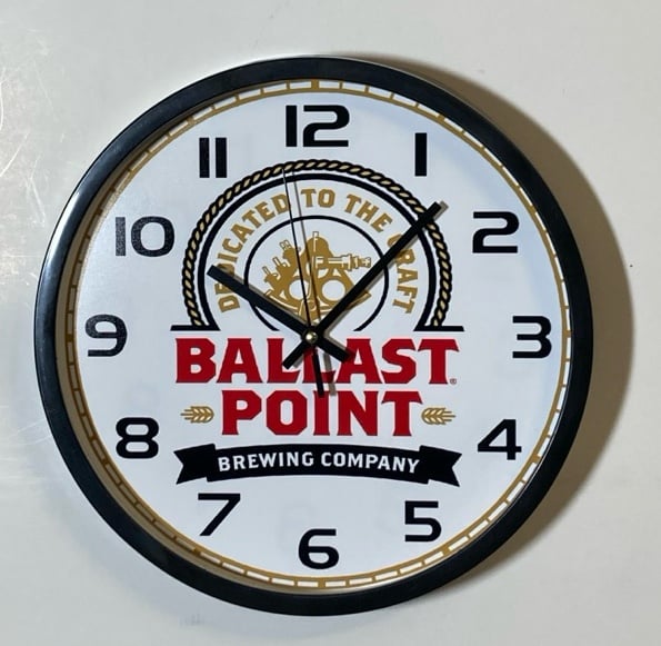 Ballast Point logo battery operated wall hanging clock