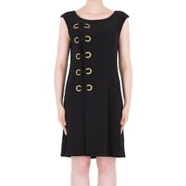 Joseph Ribkoff Black Lace up Dress 184007| Size 10