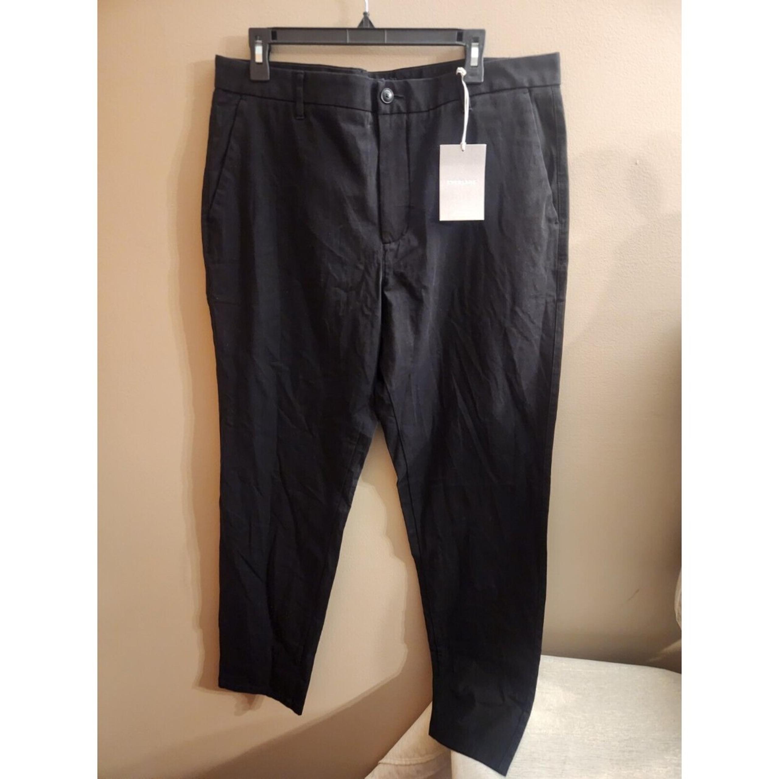 Men's Everlane 38x34 The Performance Chino Uniform Pants Straight Fit Black NWT