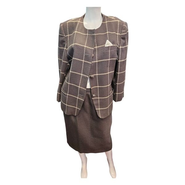 John Meyer Wool Blend Skirt Suit Set Size 16