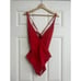 Andie Swim The Bali One Piece Swimsuit Tieback V Neck Cherry Red NWT Size L